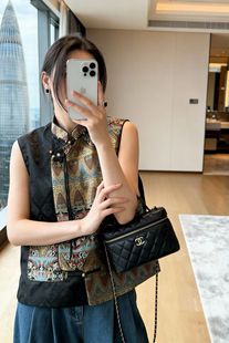 立领国风斜盘扣人丝印花无袖 新中式 马甲上衣女 新款 2025夏季