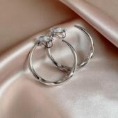 欧美冷淡风大素圈2025扭纹个性 独特无耳洞旋转耳夹螺纹耳圈耳环女