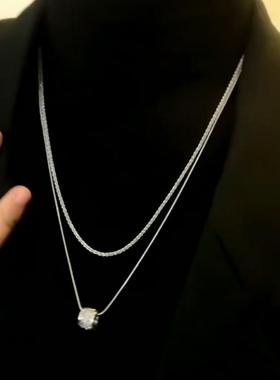 项链洋气秋冬双层叠戴短款毛衣链