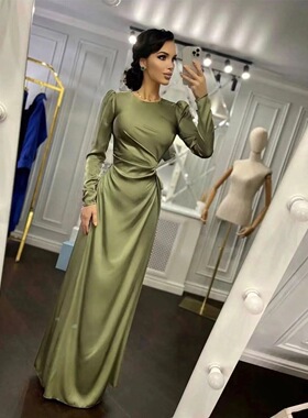 long sleeved evening dress 欧美长袖时尚气质修身连衣裙