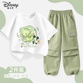 夏季 2026新款 男宝酷帅短袖 上衣儿童运动裤 迪士尼男童夏装 童装 套装