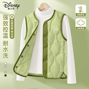 迪士尼男童马甲外穿秋冬2025新款加绒保暖大童男孩童装儿童棉上衣