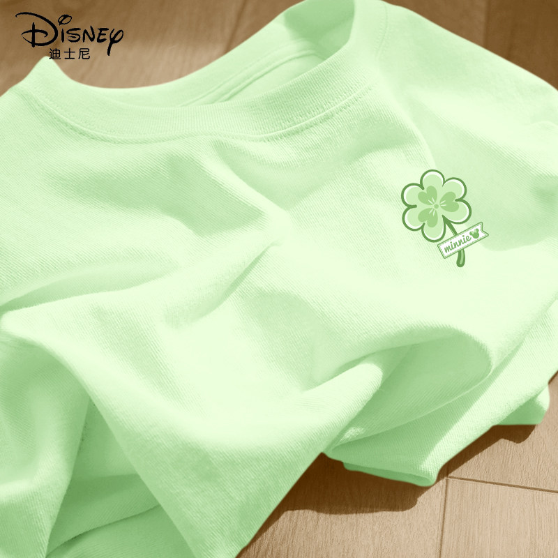 迪士尼女童短袖t恤纯棉2026新款女孩半袖夏季上衣洋气儿童夏装薄