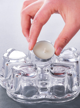 耐热玻璃煮茶保温器玻璃茶具烛台加温器加厚心形蜡烛温茶炉加热器