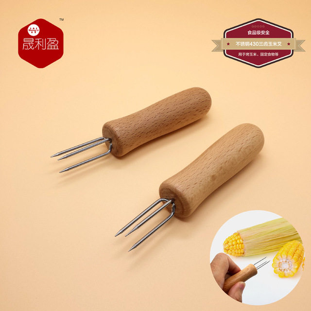 bbq香肠工具迷你签子木把烧烤叉