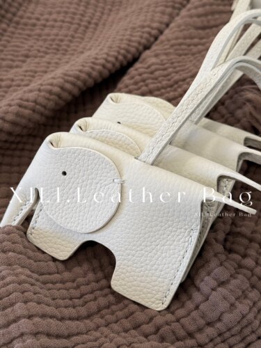 XI.LI西里·头层牛皮小众设计可爱大象挂饰包包挂件