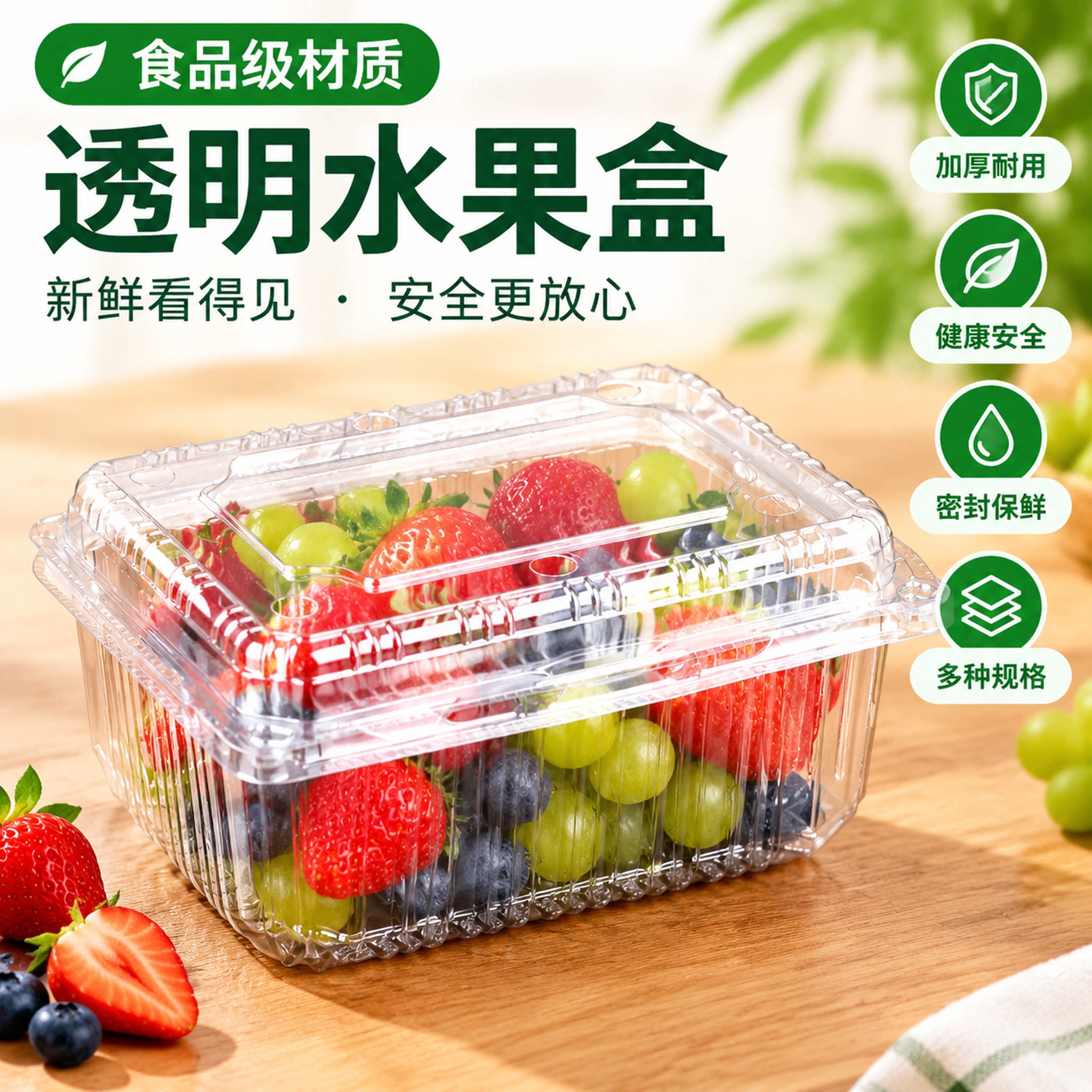 1斤装一次性透明有盖水果打包盒