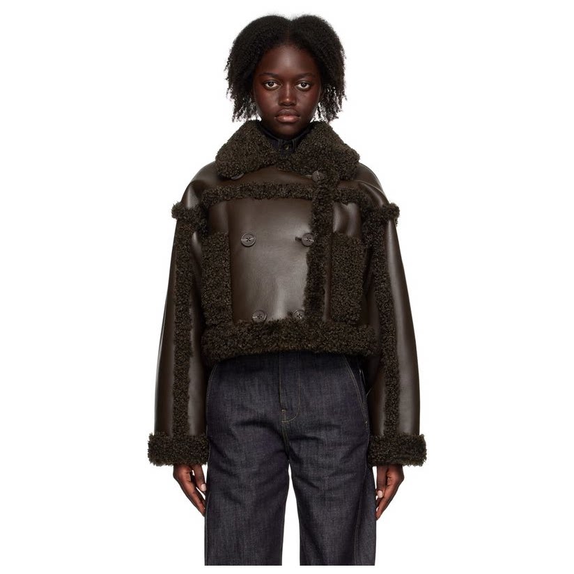 stand studio 棕色 kristy 合成皮衣女