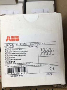 1SAZ321201R2015 TA2X3-63 ABB热过载继电器 现货 详情询问客服