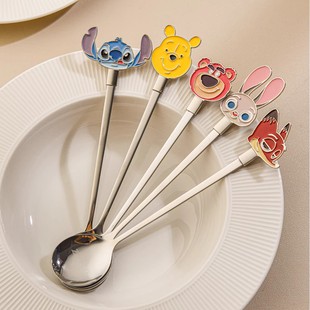疯狂动物城长柄勺304不锈钢儿童可爱搅拌勺家用勺迪士尼调羹