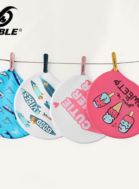 sable黑貂儿童泳帽男童女童防水硅胶不勒头长发护耳卡通游泳帽