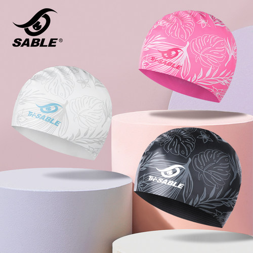 sable黑貂泳帽大号防水不勒头