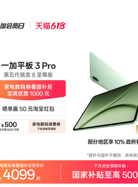 【政府补贴】一加平板 3 Pro 骁龙 8 至尊版芯片3.4K 高刷原彩屏超清高帧续航持久学习笔记平板电脑学生