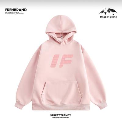 FREN 国潮牌连帽卫衣女秋冬季加厚情侣装男女款外套美式休闲上衣
