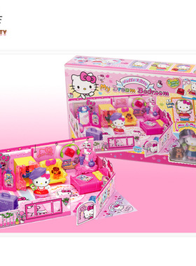 Hello kitty凯蒂猫百变造型梦想房间kt过家家家居玩具套装50127