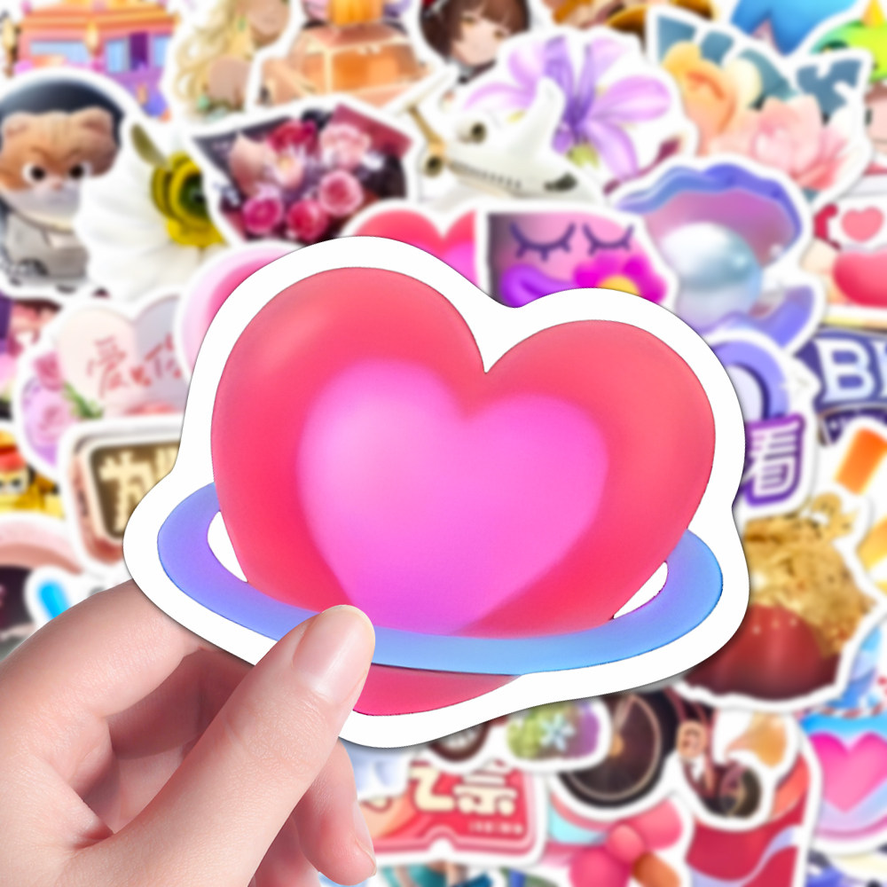 216张爆款抖音网红直播间热门ins创意特效礼物图标卡通手账贴纸