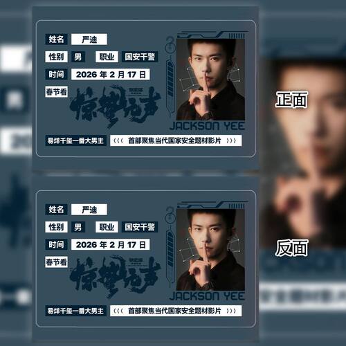 惊蛰无声严迪身份证小卡】易烊千玺一番大男主周边物料千纸鹤专属