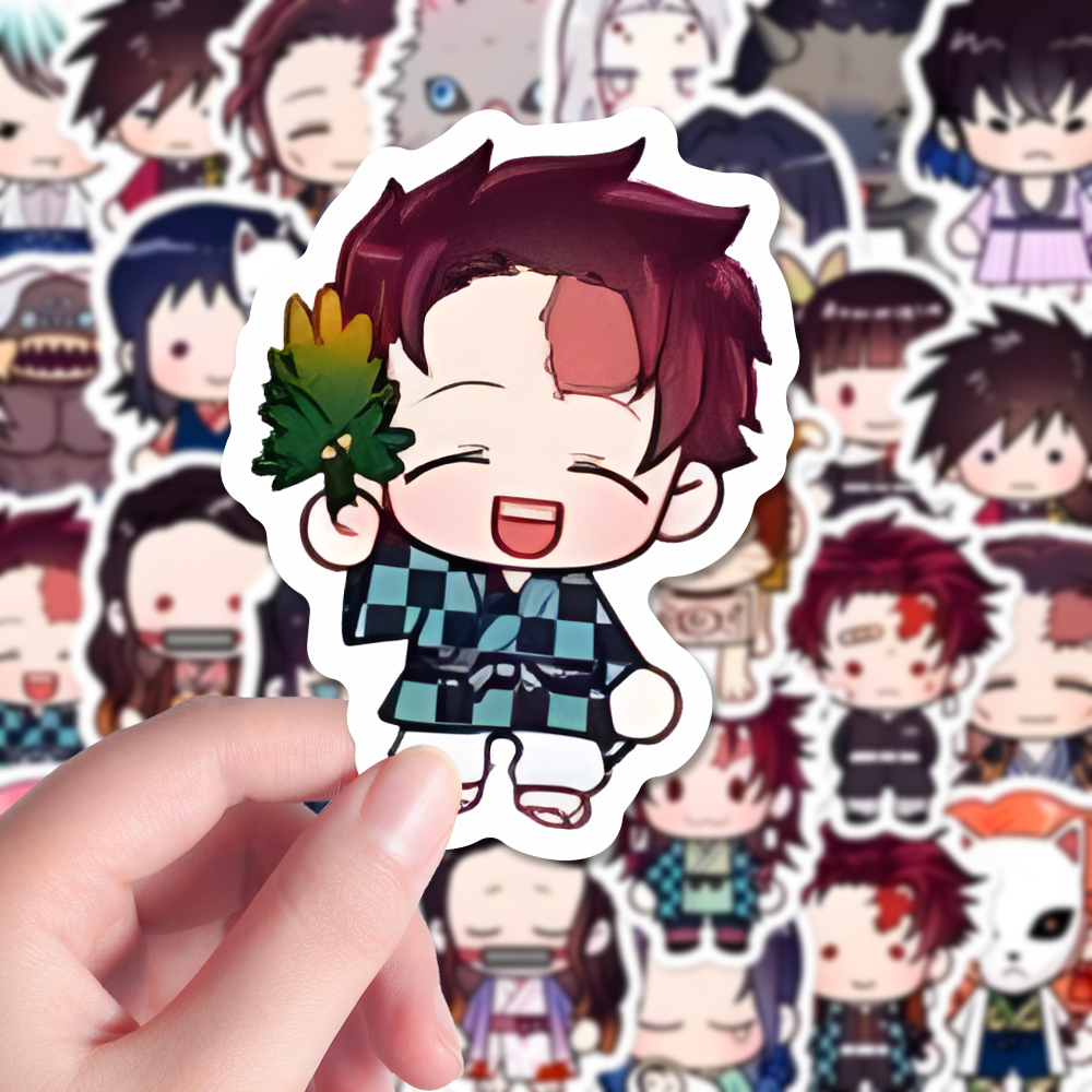 200张鬼灭之刃Q版小鼻嘎可爱卡通九柱富冈义勇时透无一郎表情贴画