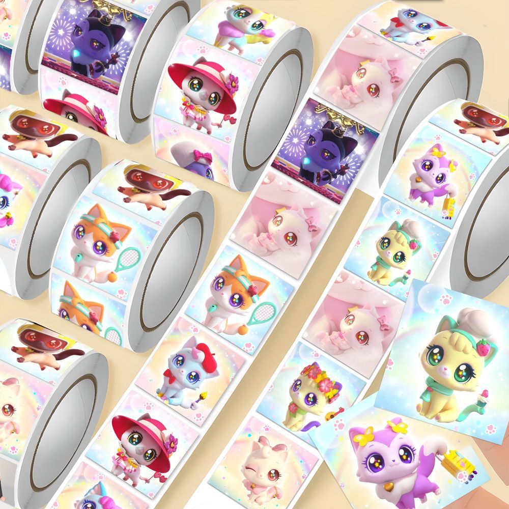 爆款2000愿望喵喵卷卷贴奇妙萌可动漫周边可爱儿童贴画学生装饰贴