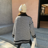 现货2024冬季新款两面穿千鸟格毛毛外套B173-8342-P195-K299，女装毛呢外套，浙宝173