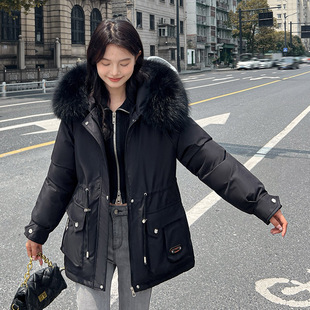 派克服女短款韩版时尚宽松工装羽绒棉服冬收腰大码加厚小个子棉衣