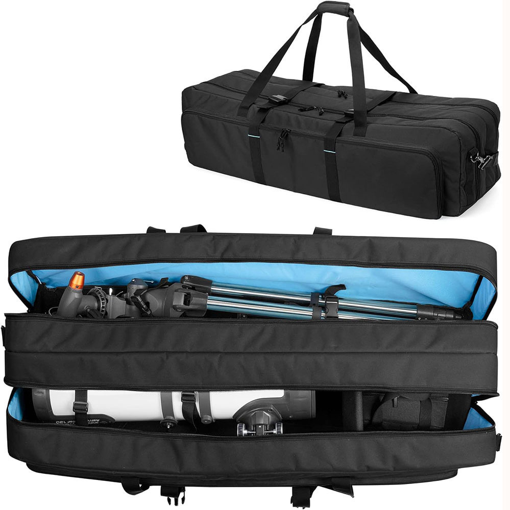 双层望远镜袋 40英寸加垫望远镜手提箱便携天文望远镜工具收纳包