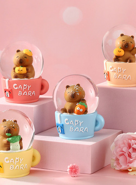 多款新创意卡通发光水晶球雪花可爱摆件学生礼物儿童玩具公仔