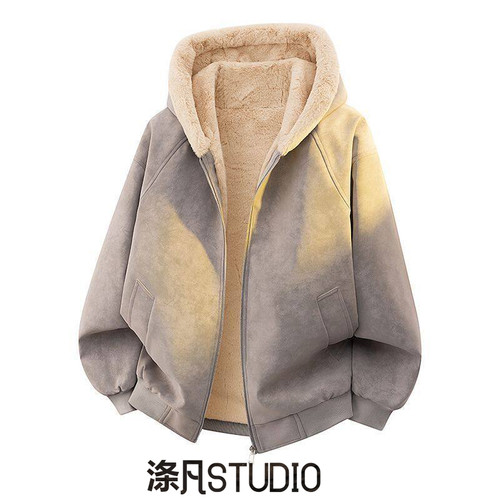 冬季加厚美式棉衣男加绒休闲