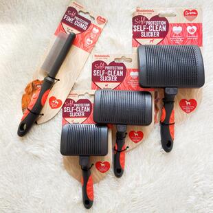 乐事为rosewood宠物针梳自洁褪毛梳除跳蚤密齿开结梳子猫狗毛打结