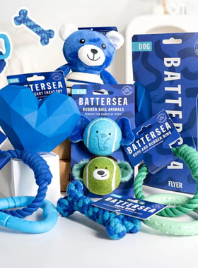 Battersea 宠物狗玩具rosewood联名款 绳索啃咬骨头蓝色爱心小球