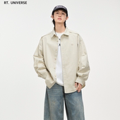 衬衫 宇宙2026春季 休闲风翻领长袖 青少年美式 宽松百搭情侣外套 新款