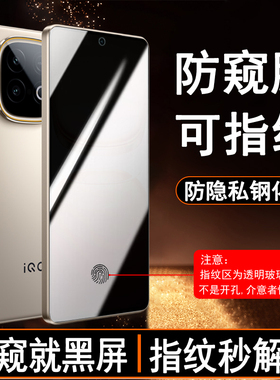 【可指纹解锁防窥膜】适用vivoiQOOZ10Turbo+防偷窥钢化膜V2507A指纹开孔版隐私手机膜防爆屏