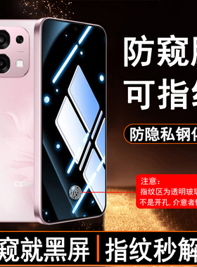 适用OPPOA6可指纹解锁防窥钢化膜PLS120保护隐私防偷窥防窥膜防爆玻璃a6手机贴膜新款全屏