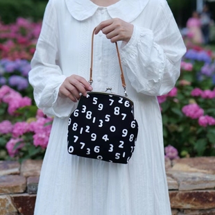 「榕树岛」sousou数字口金包日系手拎斜挎随身小包日本帆布手工制