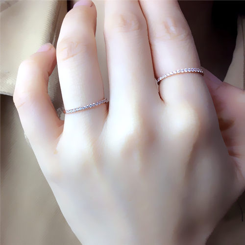 送礼戒指女18k彩金玫瑰金