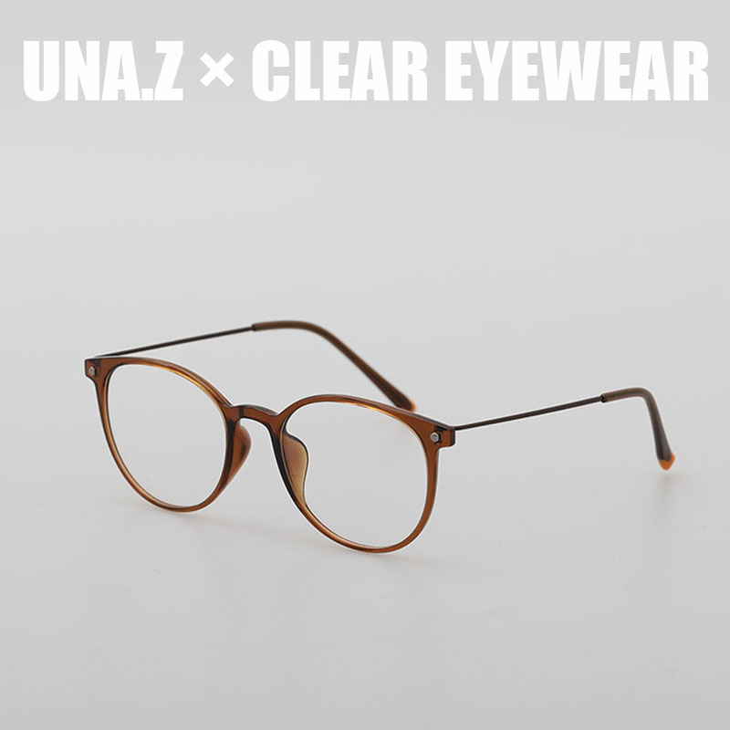 超轻复古茶色素颜塑钢女近视眼镜