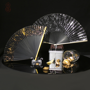 6寸小巧金银动漫扇子cosplay折扇中国风夏季 旗袍舞蹈扇Lolita暗黑