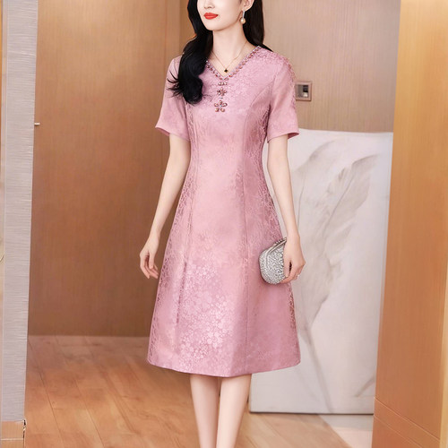 高端轻奢喜婆婆婚宴装连衣裙