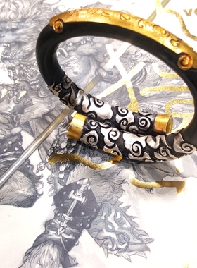 大圣原创定海神针纯银镶金祥云如意金箍棒手镯手环男女定制款