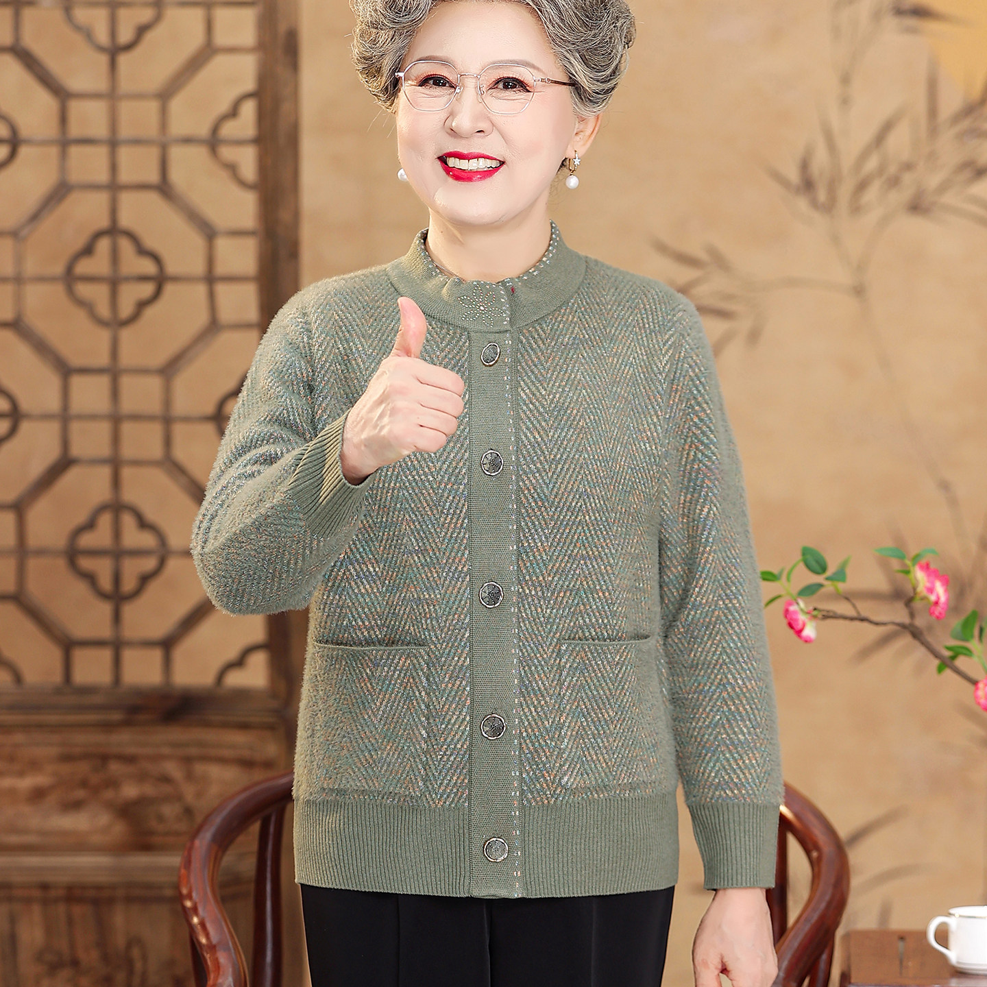 75岁老奶奶毛衣外款中老年女装中老年女装