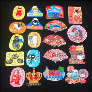 冰箱贴日本精致彩印财犬舞姬富士山忍者扇子refrigerator magnet