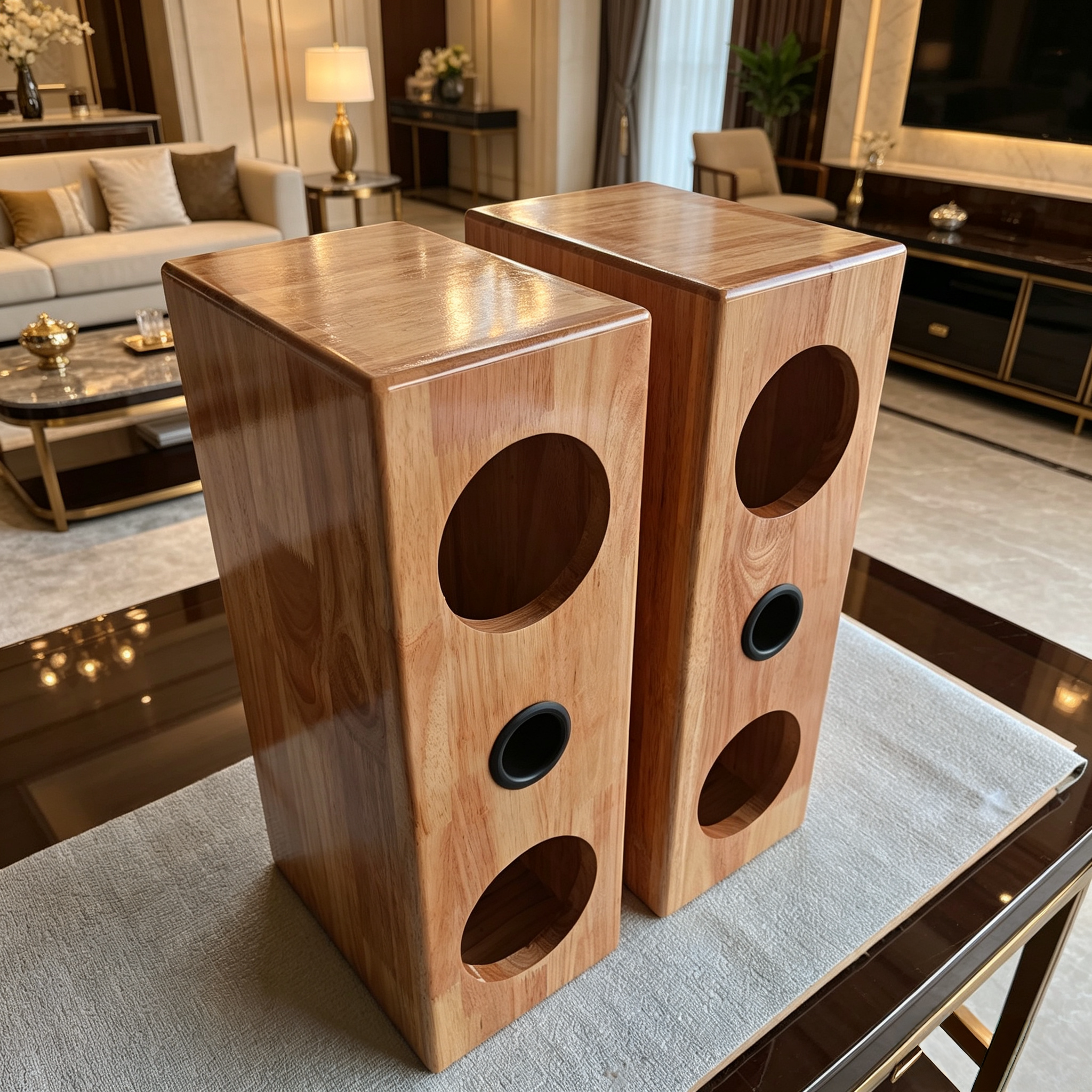 5寸双分复古实木书架音箱HIFI音响木质两分频空箱