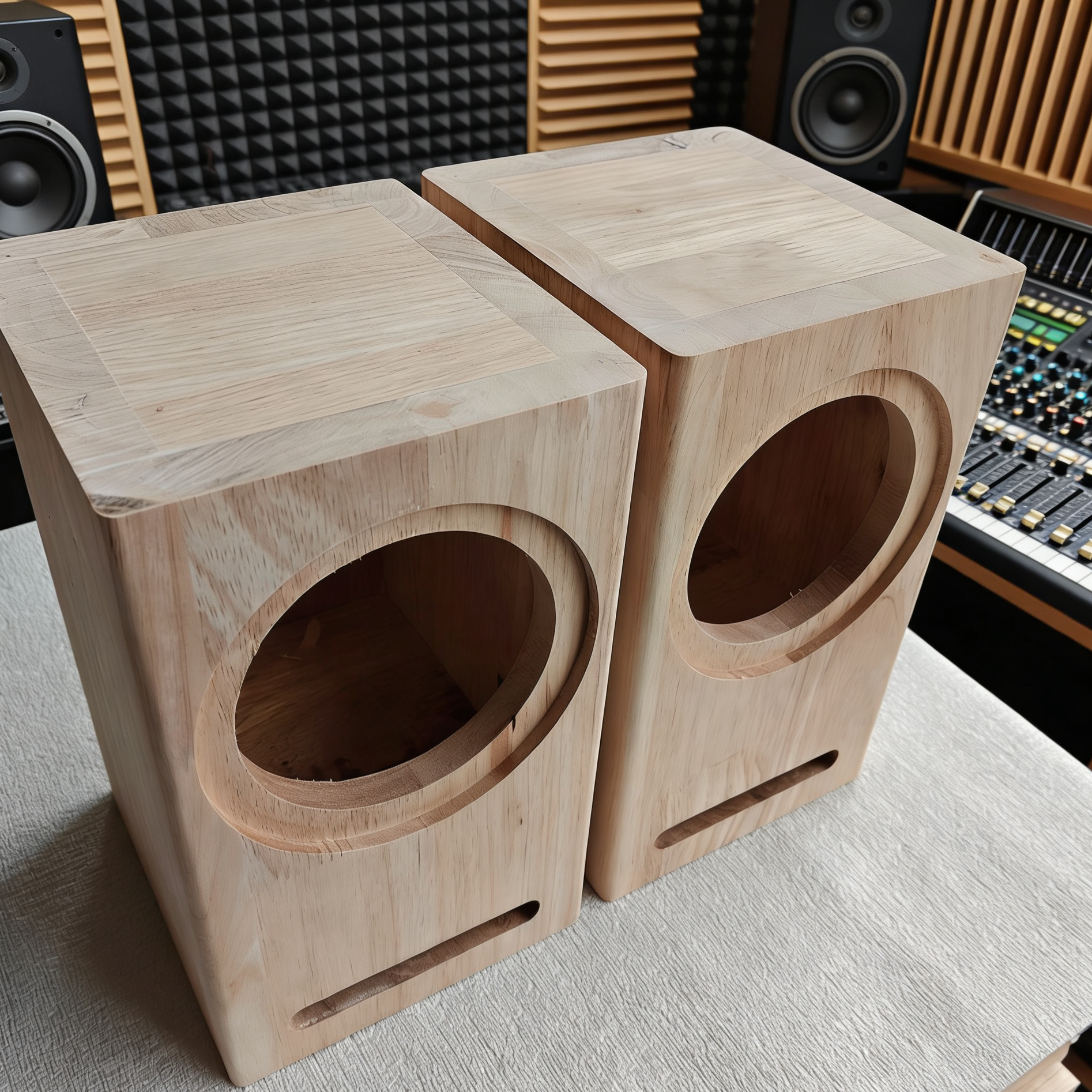 3寸迷宫实木音响空箱体全频喇叭重低音定制书架箱桌面音响hifi