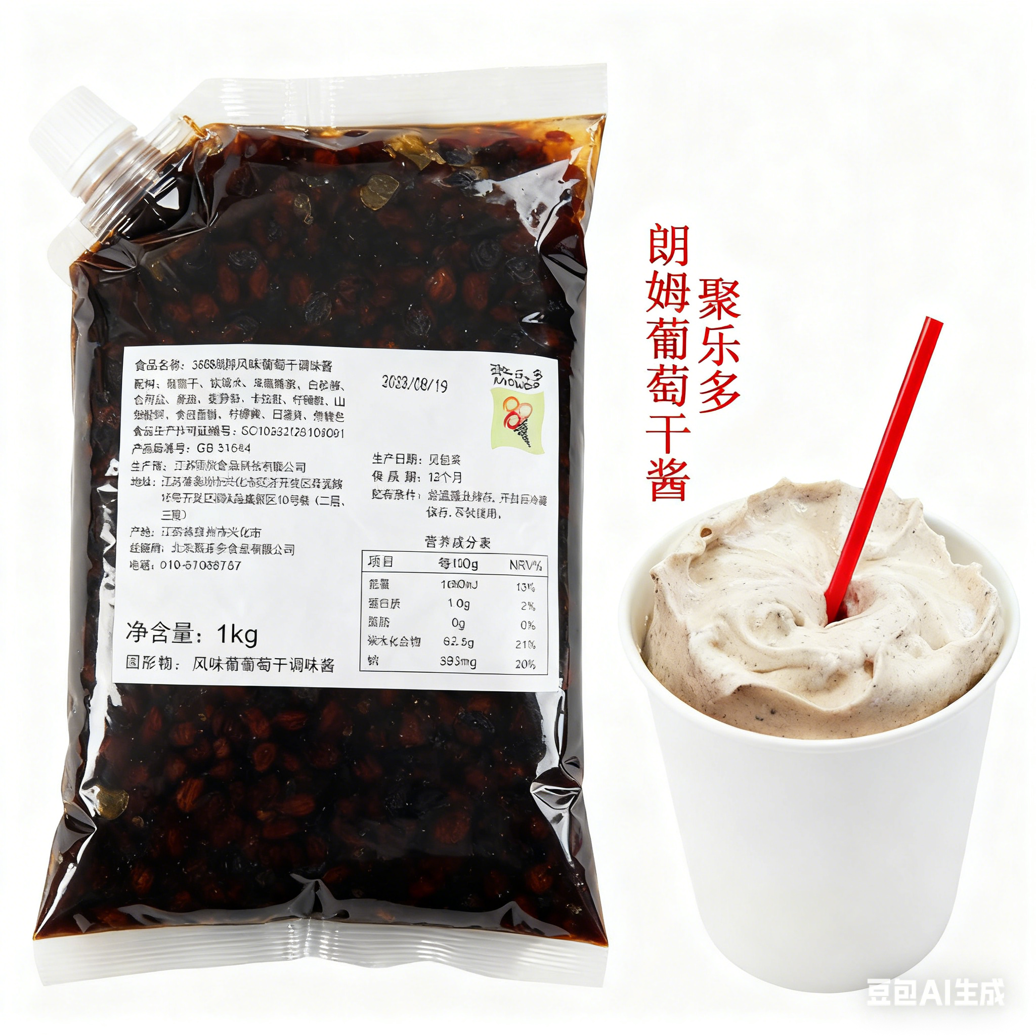 聚乐多朗姆葡萄干调味酱1KG提拉米苏调味酱厚切炒酸奶调味酱