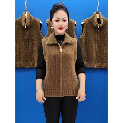 马甲短款背心休闲显瘦纯色百搭金貂绒针织两用立领坎肩马夹女
