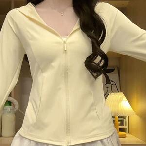 短款修身速干防晒衣女2026新款冰丝凉感收腰小个子瑜伽户外防晒服