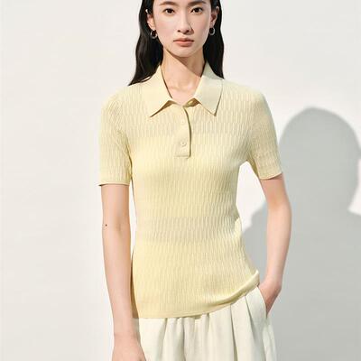 26春夏季女装新款T恤短袖Polo衫弹力修身半袖针织衫百搭上衣