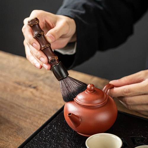 中式复古竹鞭养壶笔扫水刷壶竹制