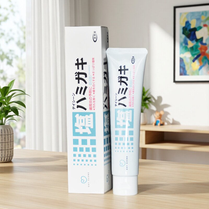 齿美屋盐牙膏120g 日本进口咸味含氟清洁亮白护齿立式牙膏洁白