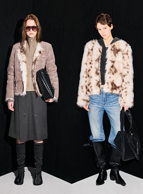 immune system 正反两穿设计感重工环保皮草麂皮感夹克外套